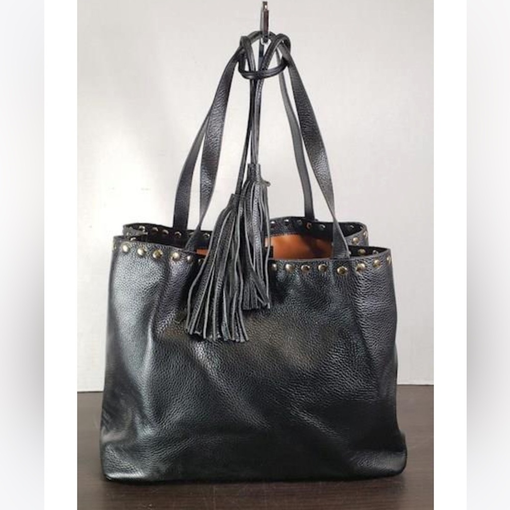 LAGGO Black Remy Tote with Gold Tone and Fringe, NEW without Tag